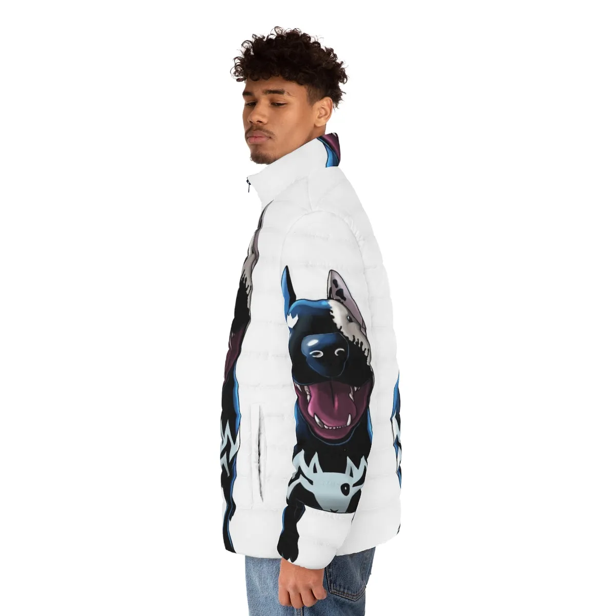 2 in 1 Superhero Supervillain Puffer Jacket - White No Text