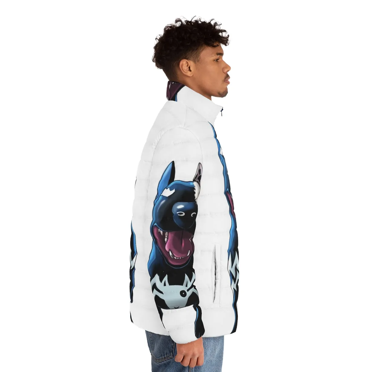 2 in 1 Superhero Supervillain Puffer Jacket - White No Text