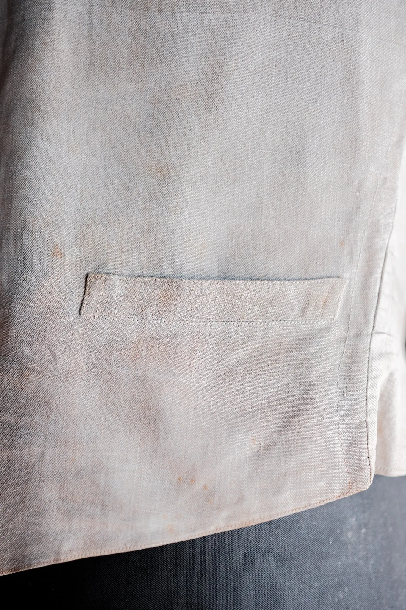 【~40's】French Vintage Linen Work Gilet