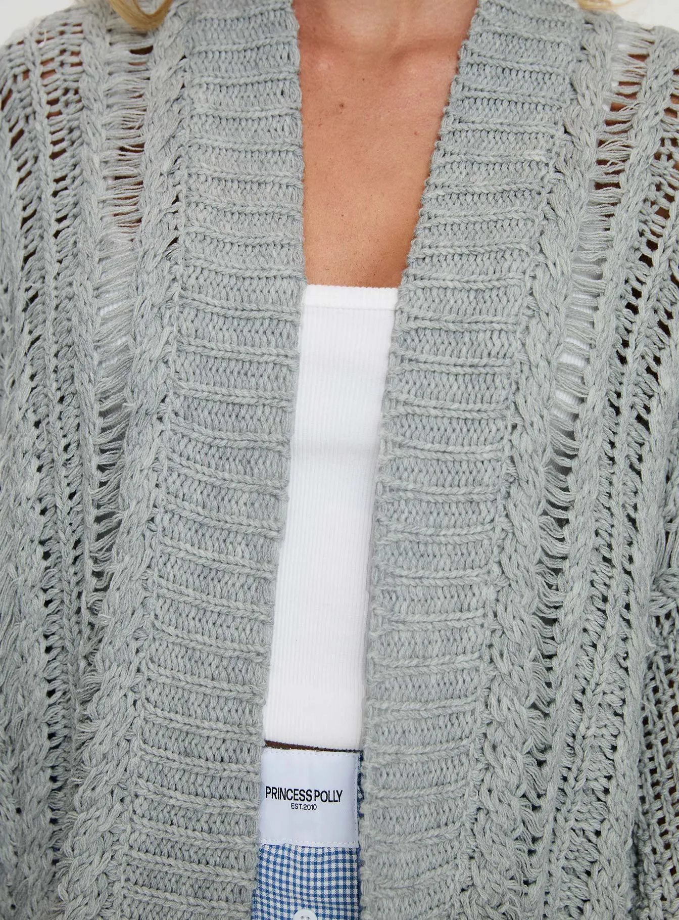 Abner Cable Cardigan Light Grey