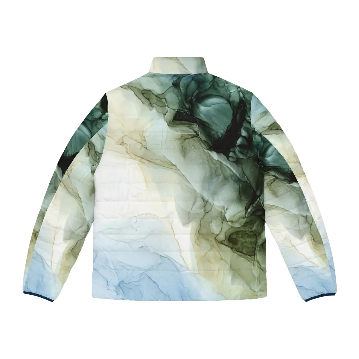 Abstract Landscape Painting Puffer Jacket | Colorful Modern Design