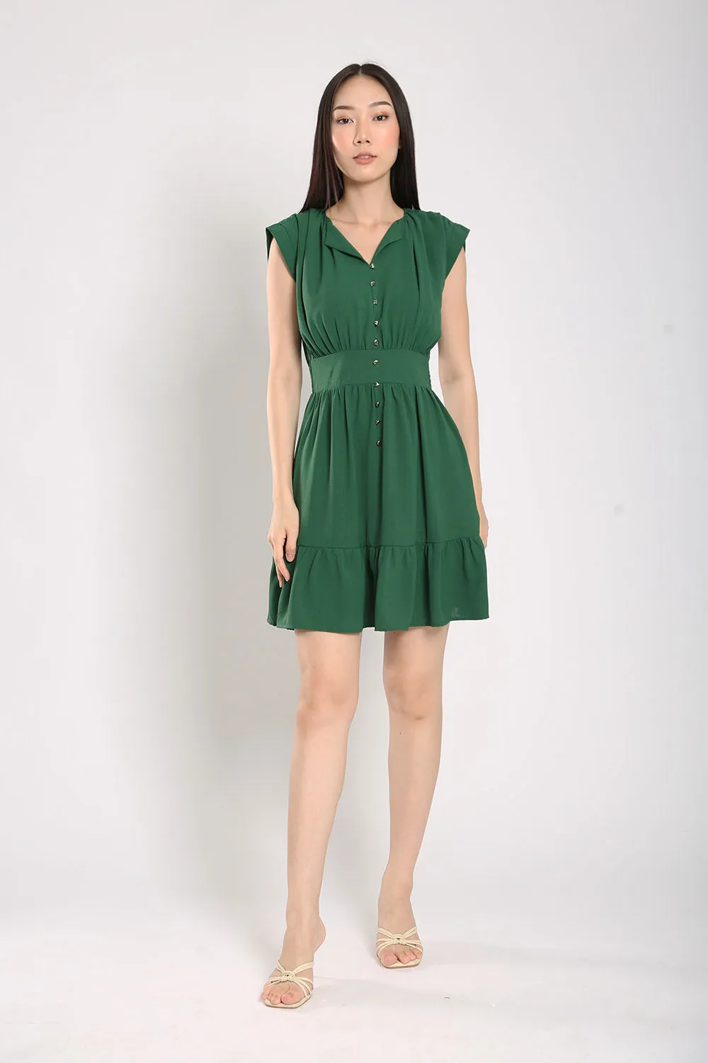 Alicia Dress in Forest Green