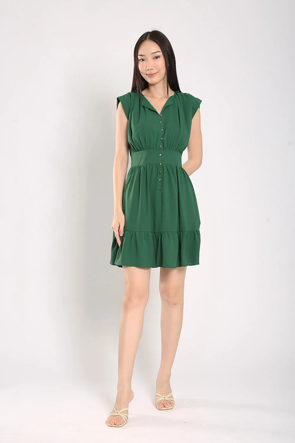 Alicia Dress in Forest Green