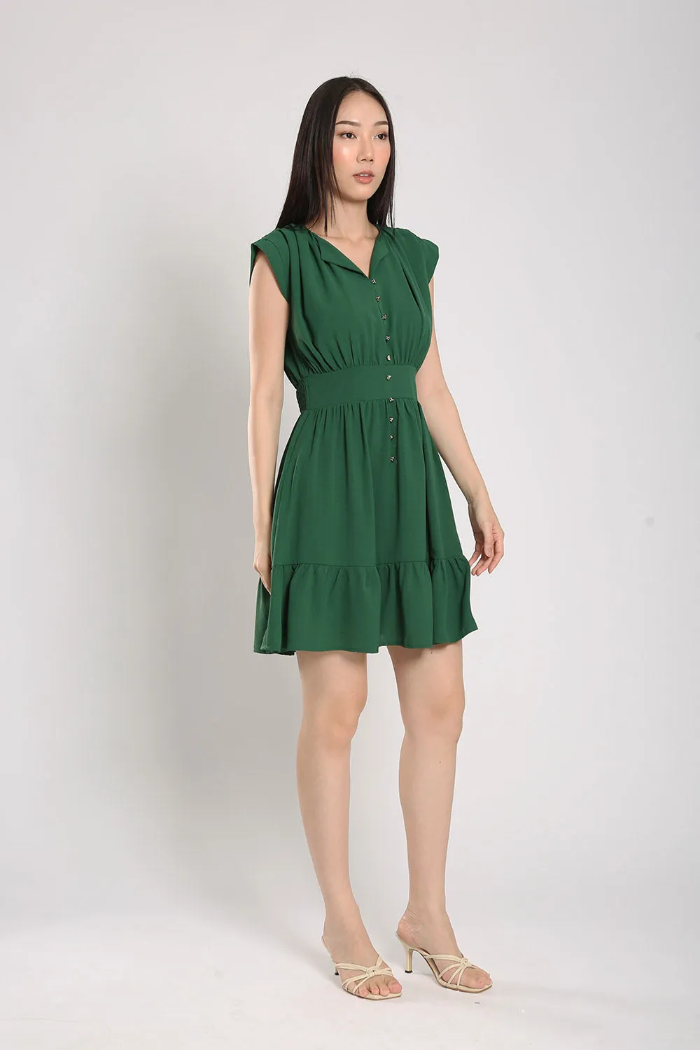 Alicia Dress in Forest Green