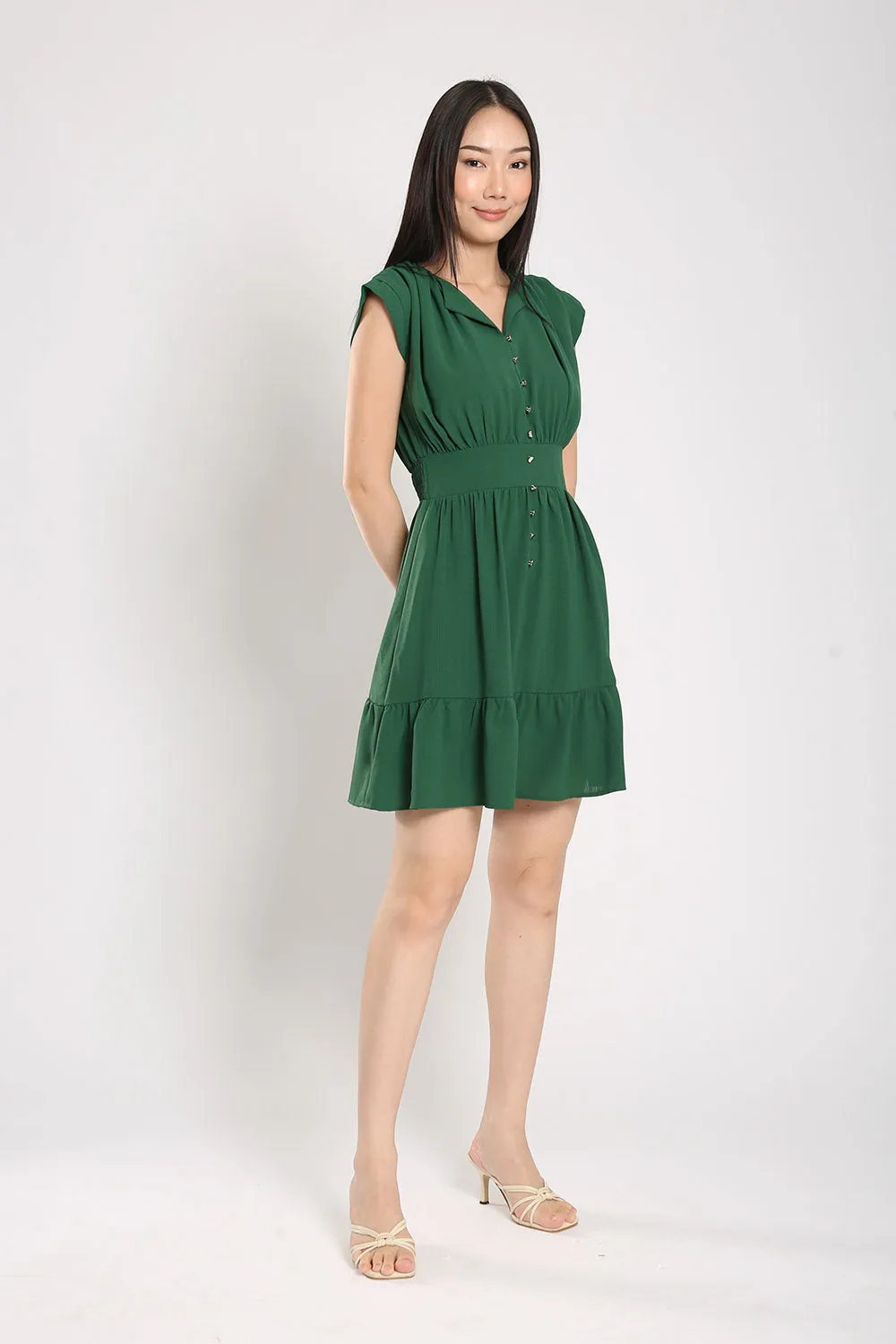 Alicia Dress in Forest Green