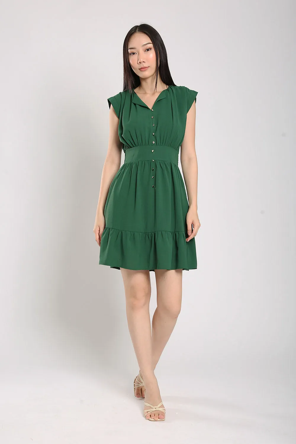 Alicia Dress in Forest Green