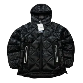 And Wander Black Pertex Diamond Quilted Hooded Puffer Jacket - Medium