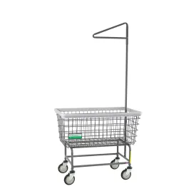 Antimicrobial Mega Capacity Laundry Cart (Big Dog) w/ Single Pole Rack