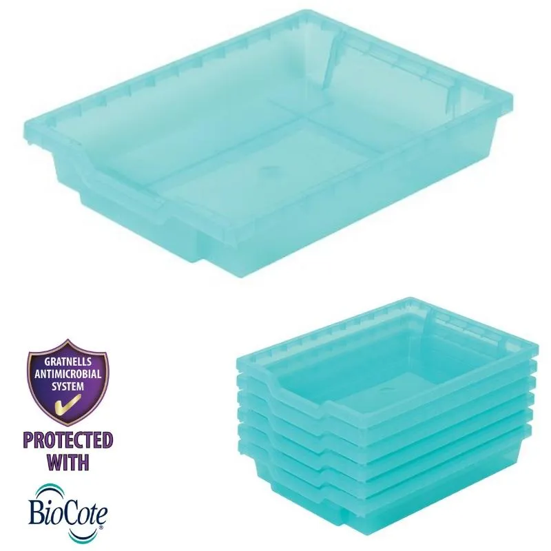 Antimicrobial Trays F1 Gratnell's Plastic Storage Trays - H75 x W312 x L427mm