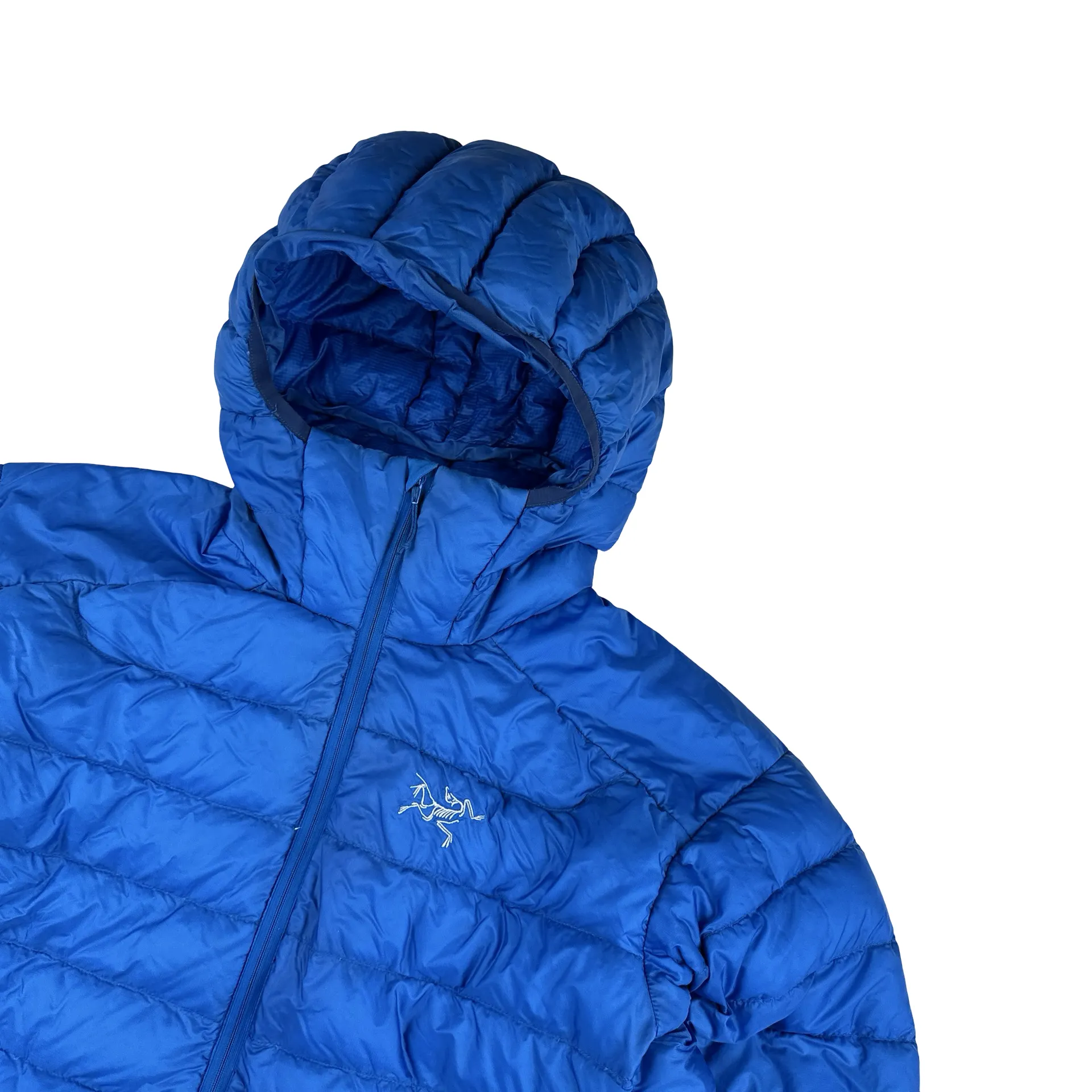 Arcteryx Blue Down Filled Zipped Hooded Jacket- Medium