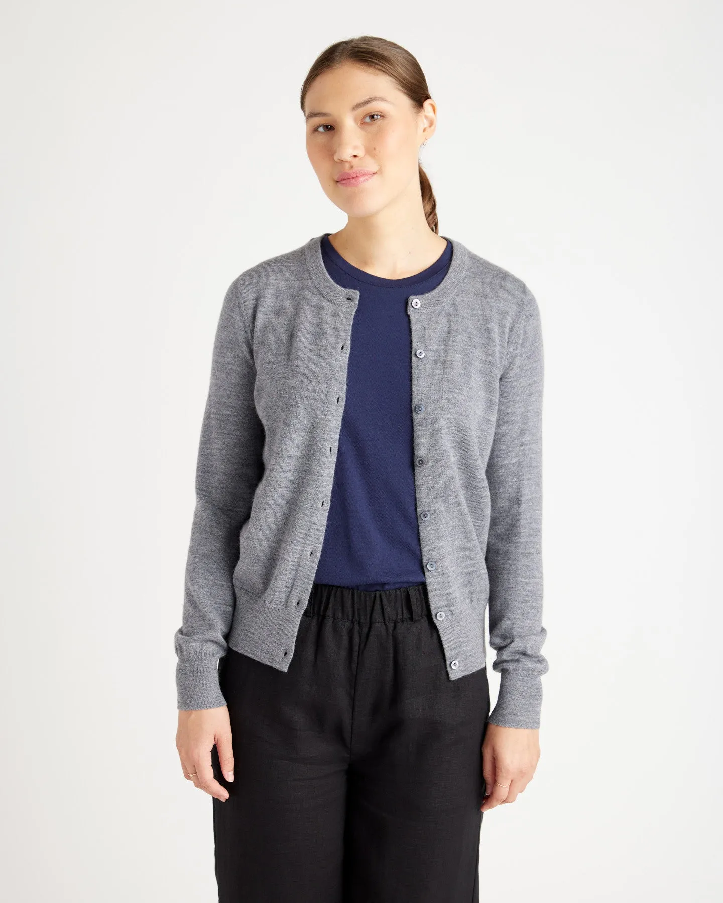 Australian Merino Wool Button Cardigan Sweater