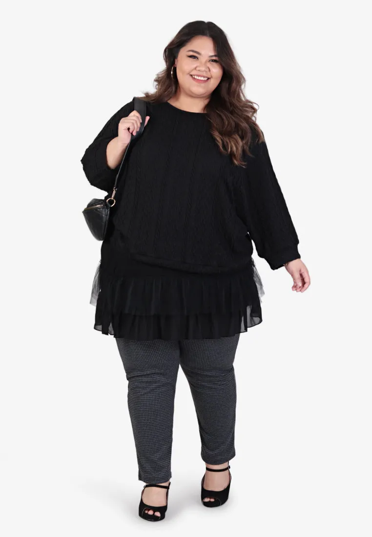 Avril Lace Tiered Extender Skirt - Black