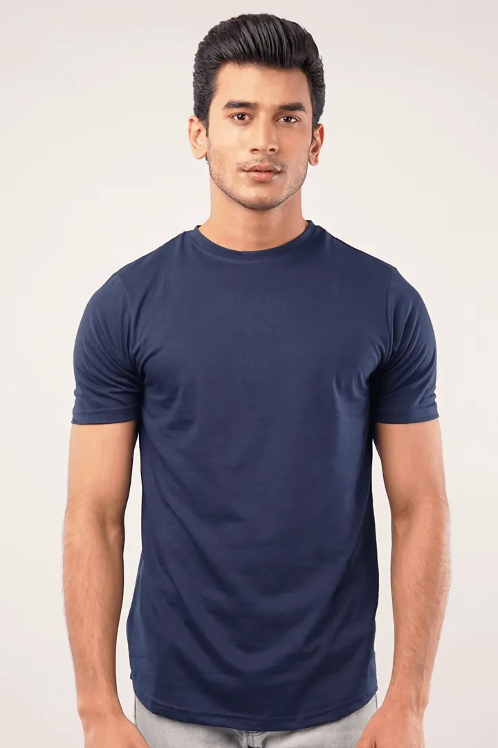 Azure Crew Neck T-shirt - Navy Blue