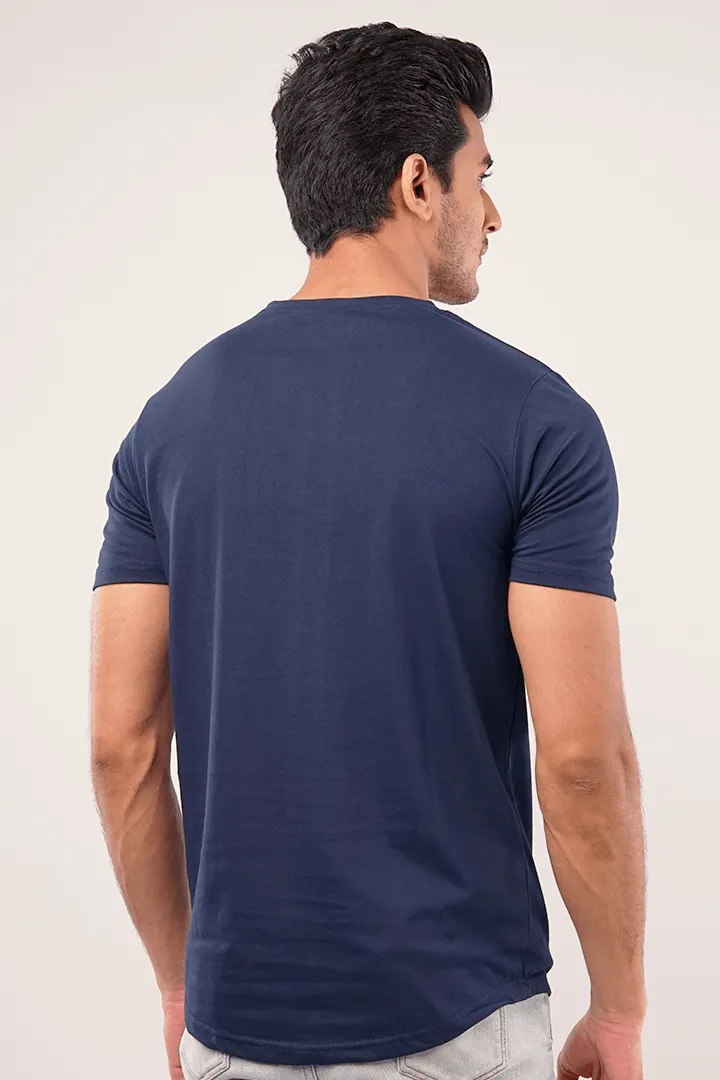 Azure Crew Neck T-shirt - Navy Blue