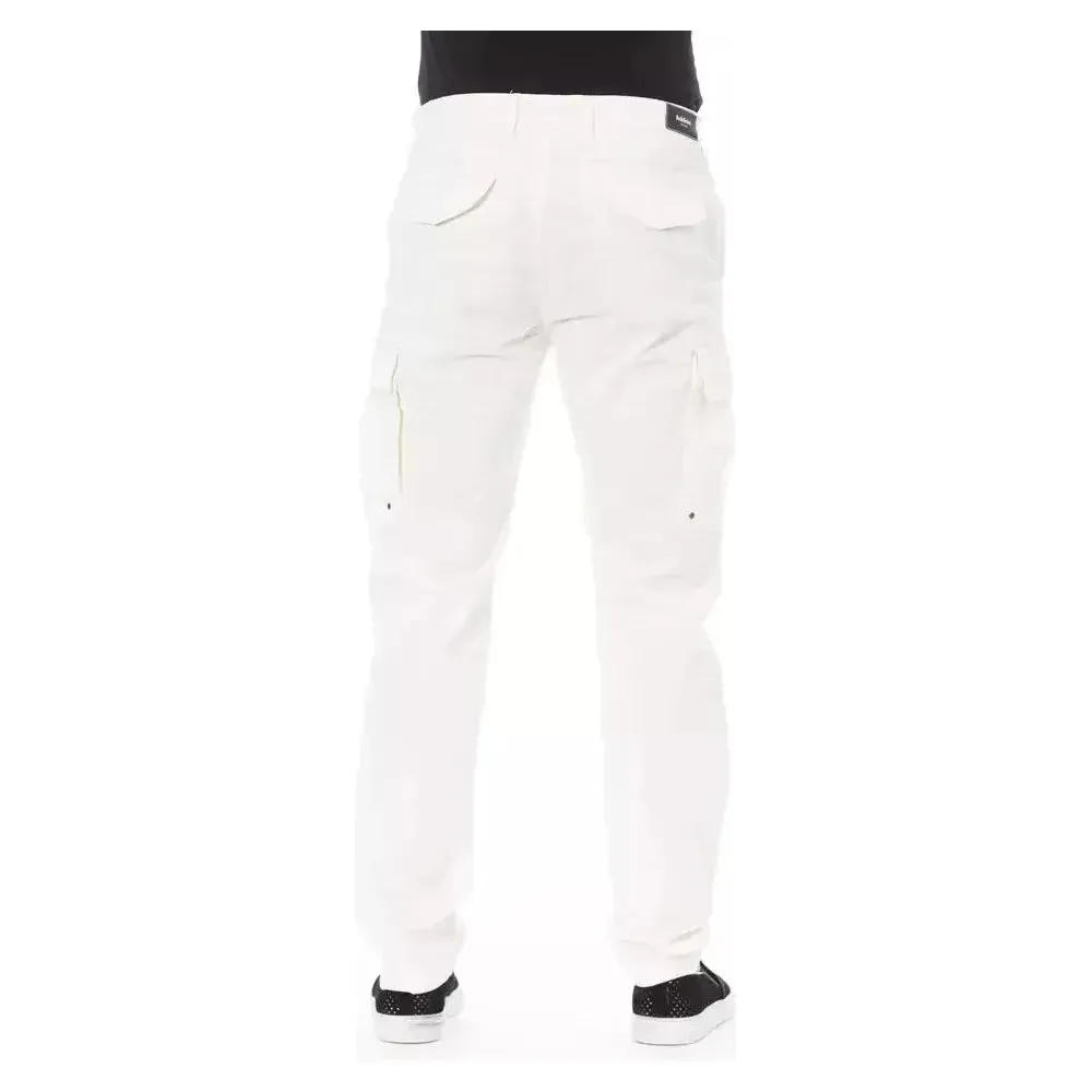 Baldinini Trend White Cotton Men's Cargo Trouser