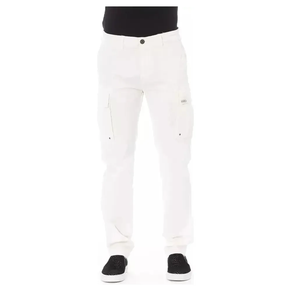 Baldinini Trend White Cotton Men's Cargo Trouser