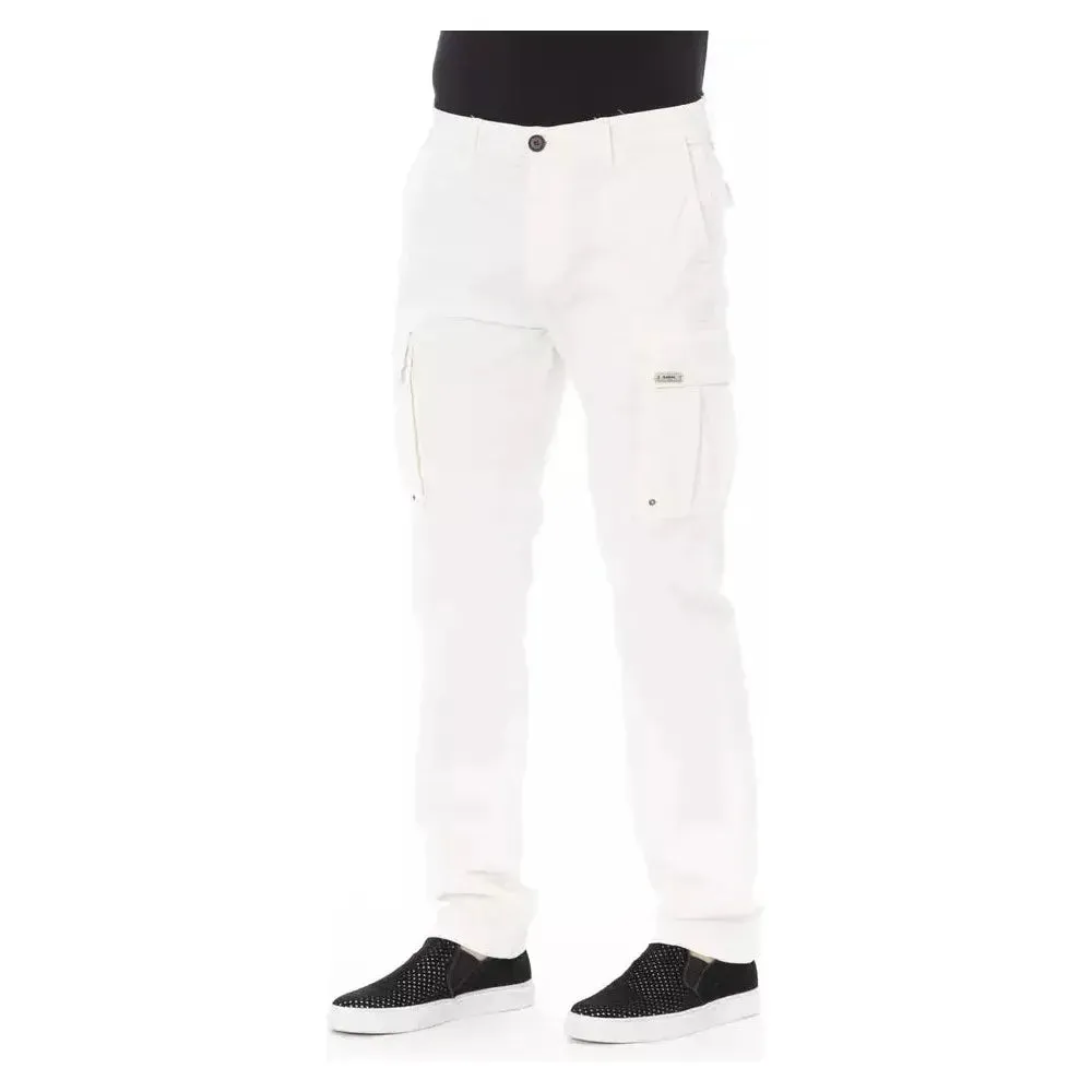 Baldinini Trend White Cotton Men's Cargo Trouser