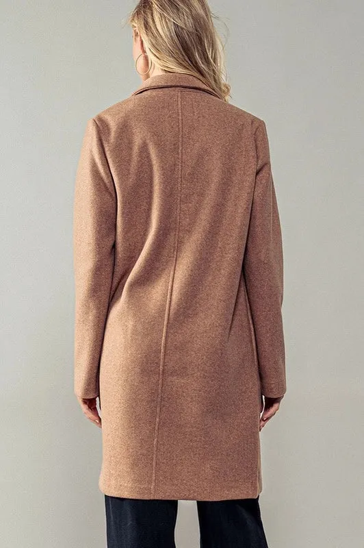 Basic Knit Coat Jacket CAMEL