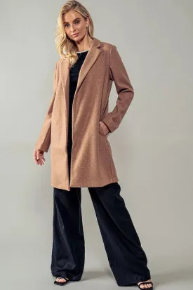 Basic Knit Coat Jacket CAMEL