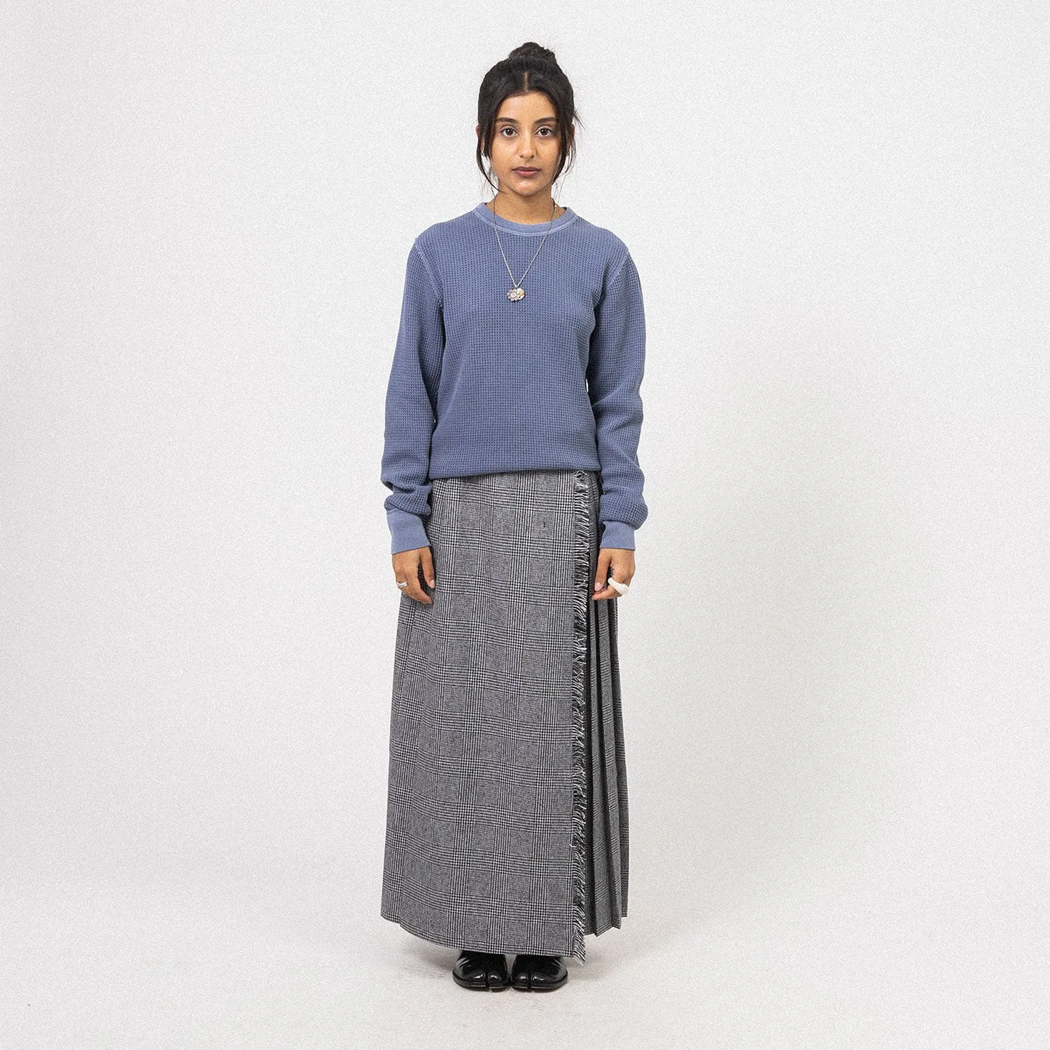 [BEAMS BOY] COTTON THERMAL CREW NECK LONG SLEEVE T-SHIRT _ BLUE