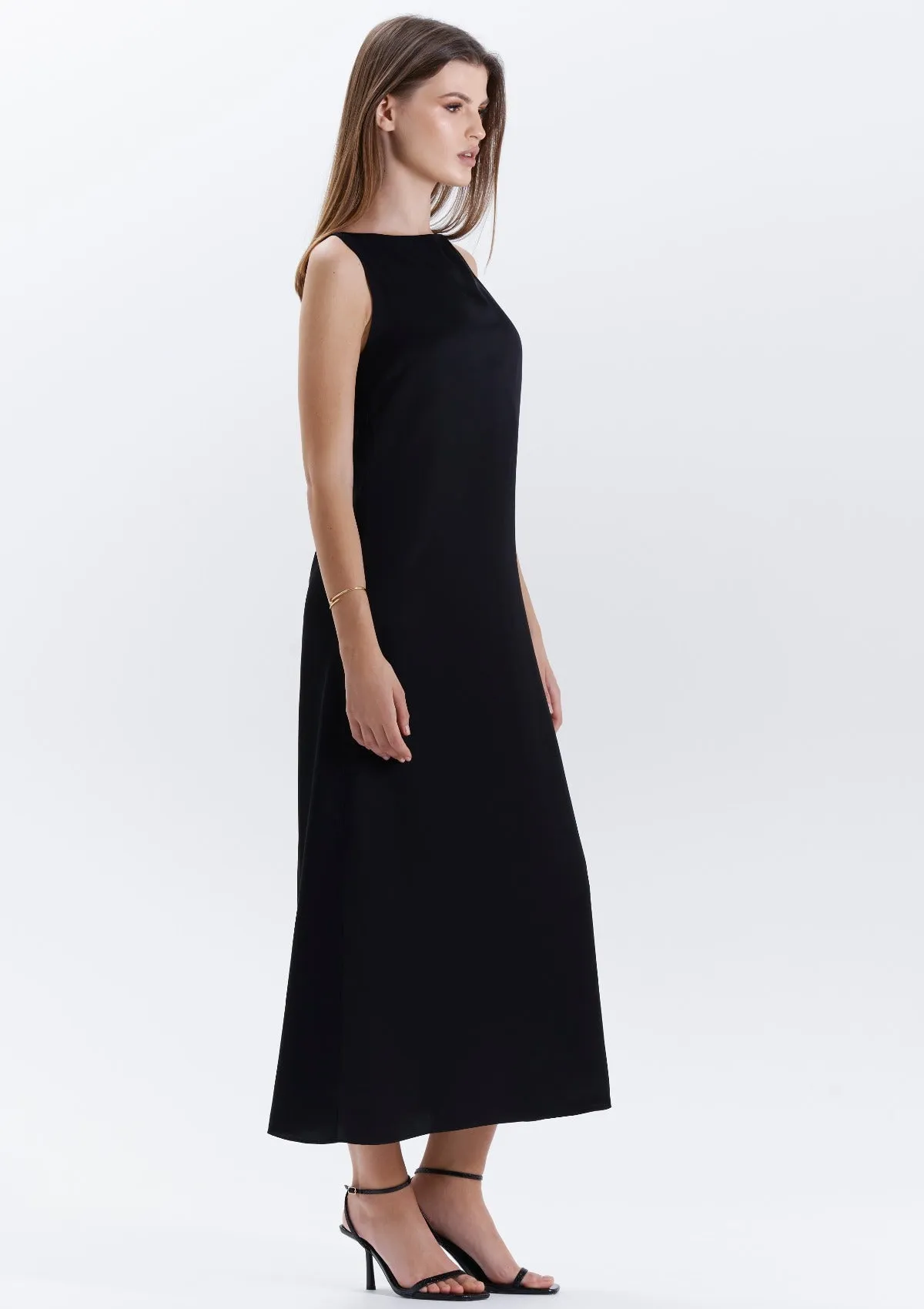 BLACK MIDI DRESS