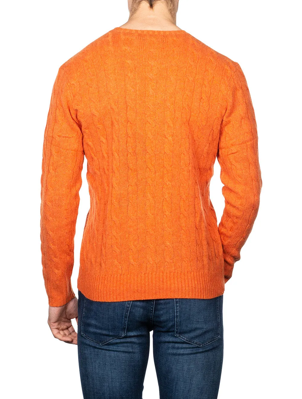 Cable-Knit Jumper Orange