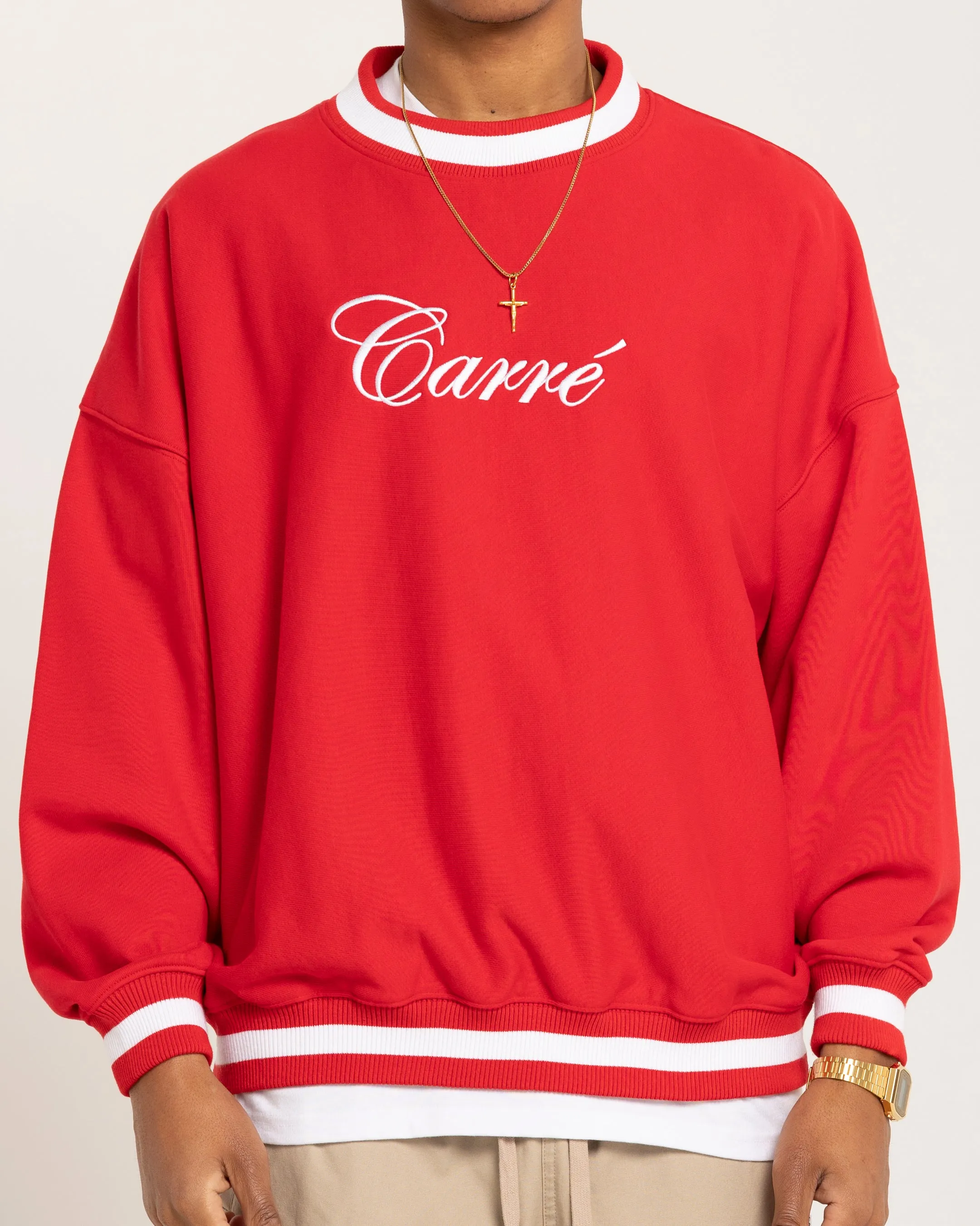 Carre Royal Oversized Crewneck Red