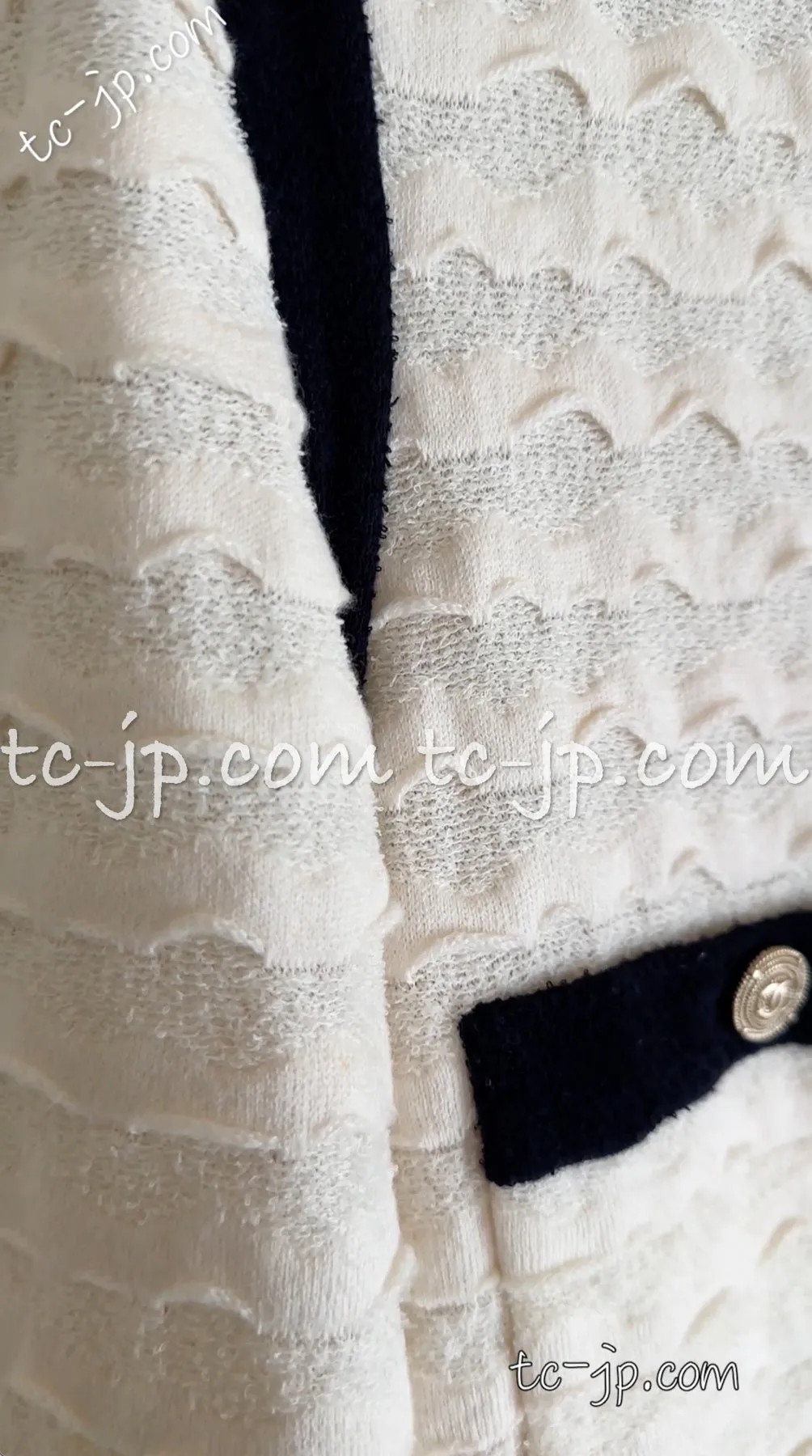 CHANEL 12C Ivory Cotton Cashmere Knit Dress 38 シャネル アイボリー ジャージ カシミア混 コットン ニット ワンピース 即発