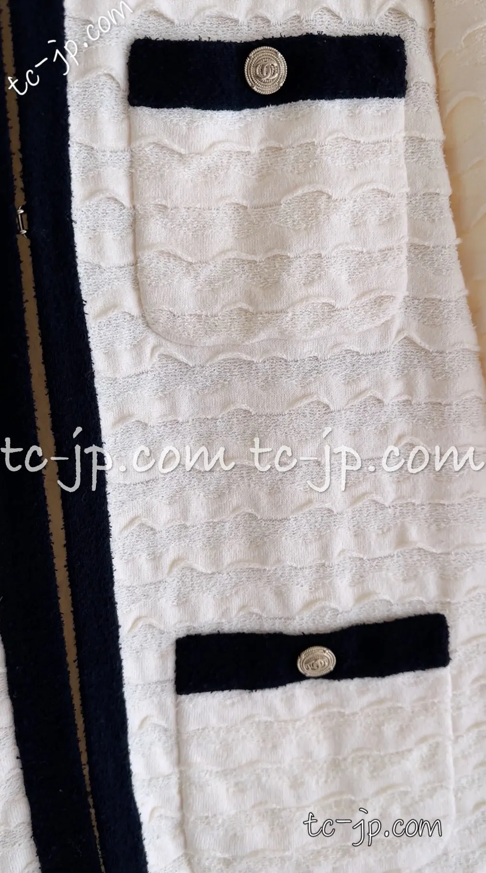 CHANEL 12C Ivory Cotton Cashmere Knit Dress 38 シャネル アイボリー ジャージ カシミア混 コットン ニット ワンピース 即発