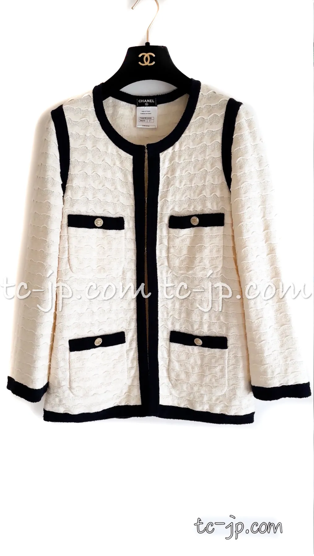 CHANEL 12C Ivory Cotton Cashmere Knit Dress 38 シャネル アイボリー ジャージ カシミア混 コットン ニット ワンピース 即発