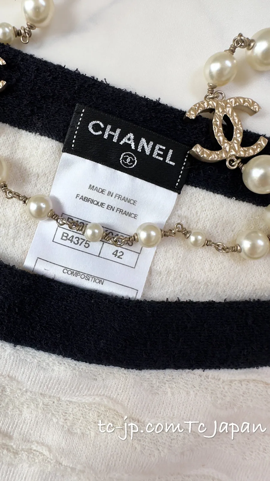 CHANEL 12C Ivory Cotton Cashmere Knit Dress 38 シャネル アイボリー ジャージ カシミア混 コットン ニット ワンピース 即発