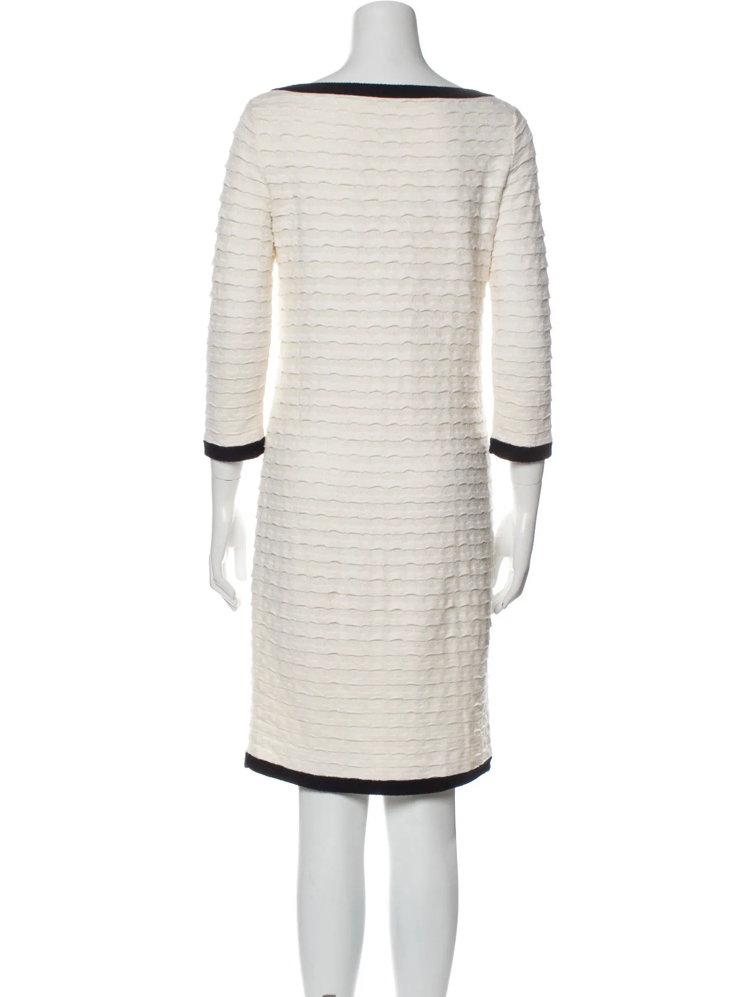 CHANEL 12C Ivory Cotton Cashmere Knit Dress 38 シャネル アイボリー ジャージ カシミア混 コットン ニット ワンピース 即発