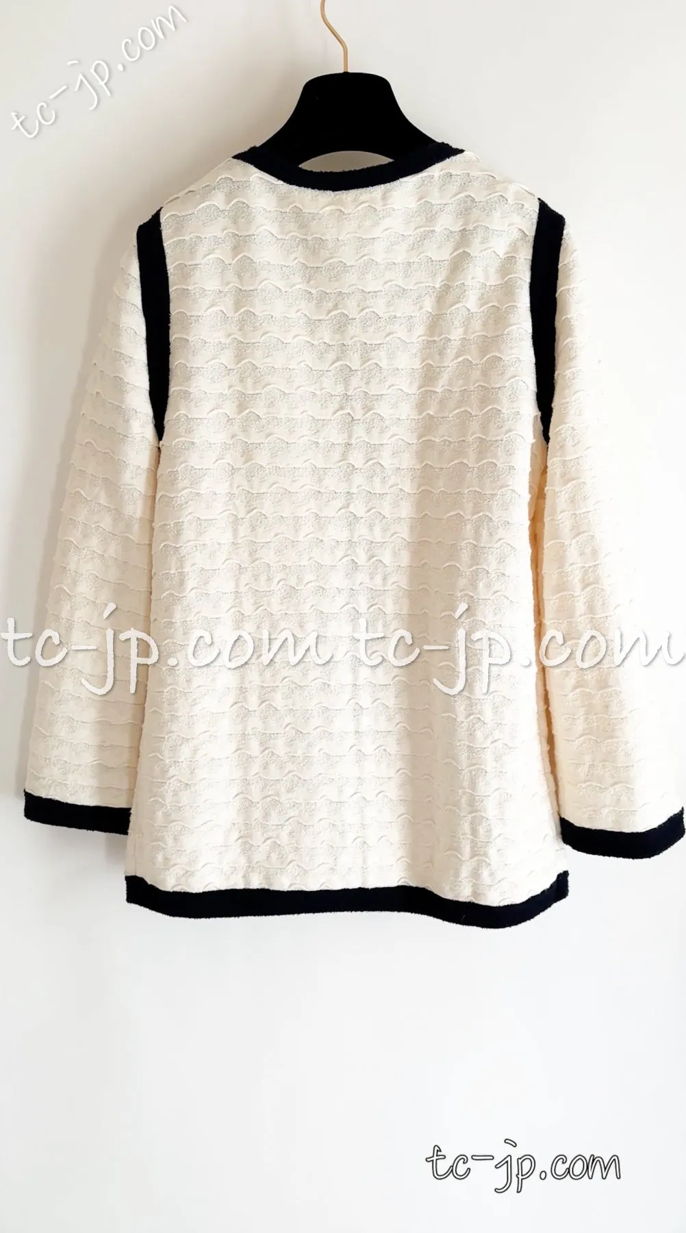 CHANEL 12C Ivory Cotton Cashmere Knit Dress 38 シャネル アイボリー ジャージ カシミア混 コットン ニット ワンピース 即発