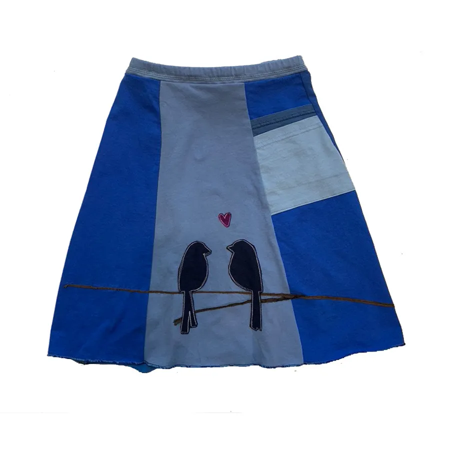 Classic Appliqué Skirt-Love Birds