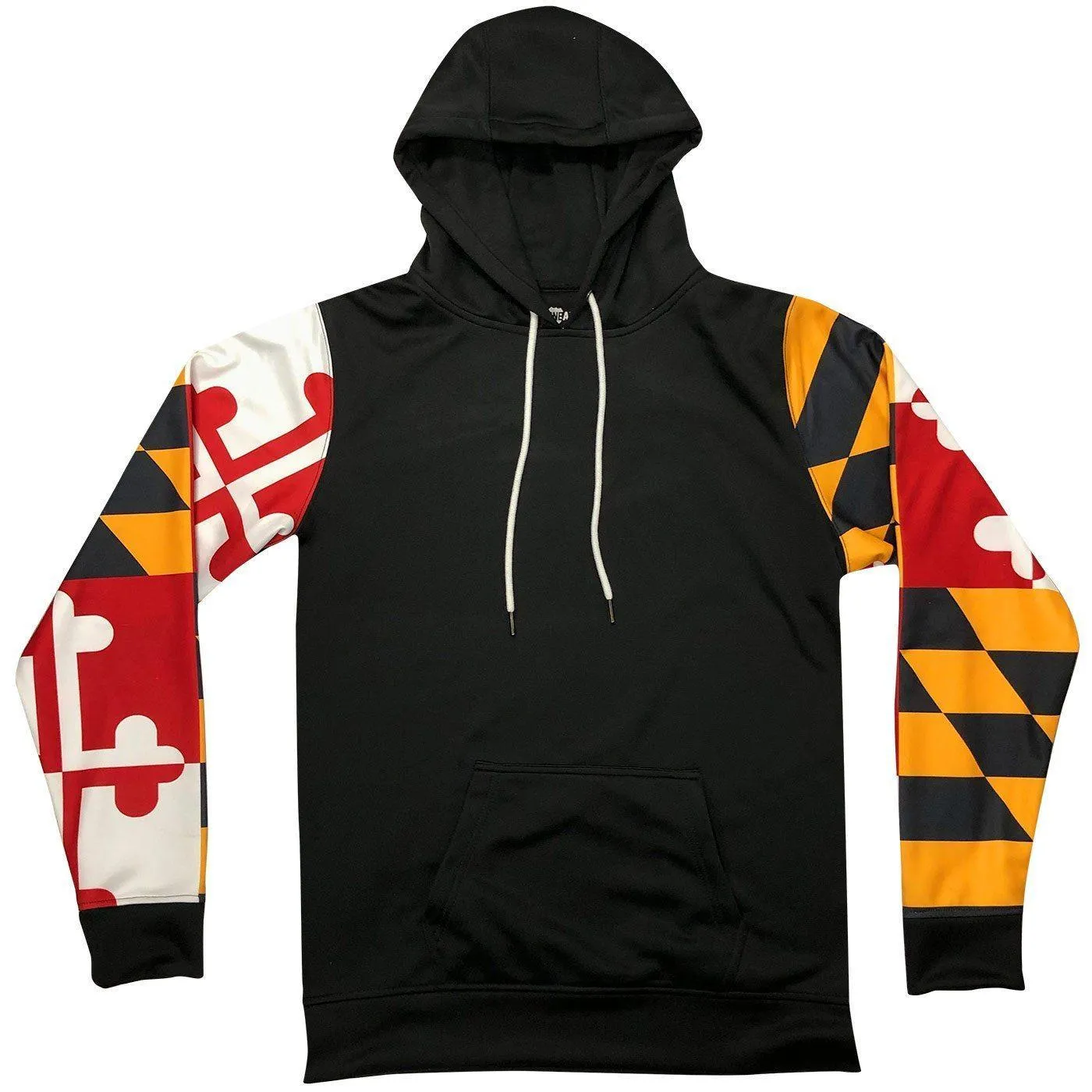 Colored Maryland Flag Sleeves (Black) / Hoodie