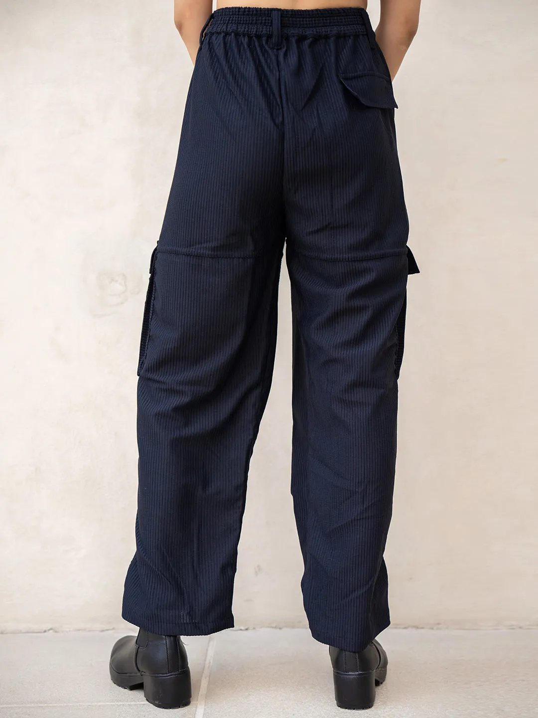 Corduroy Black Cargo Pants