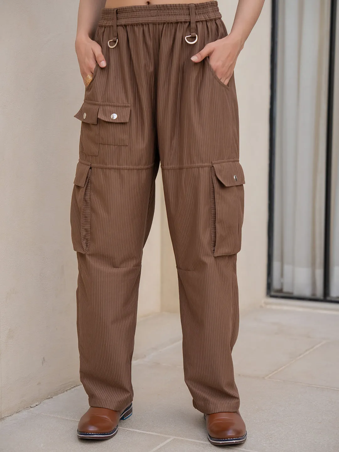 Corduroy Mocha Brown Cargo Pants