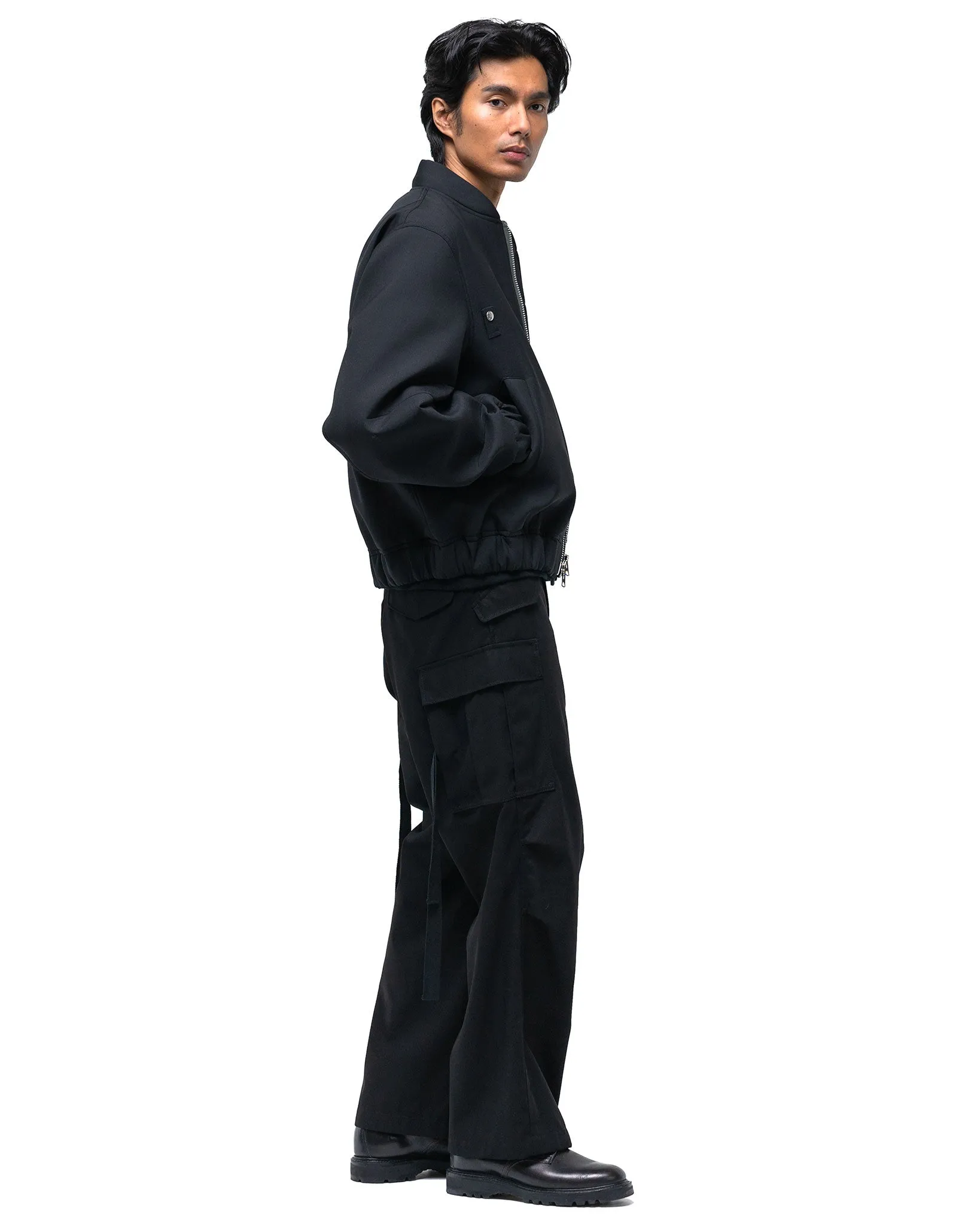 Cotton Twill Pants Black