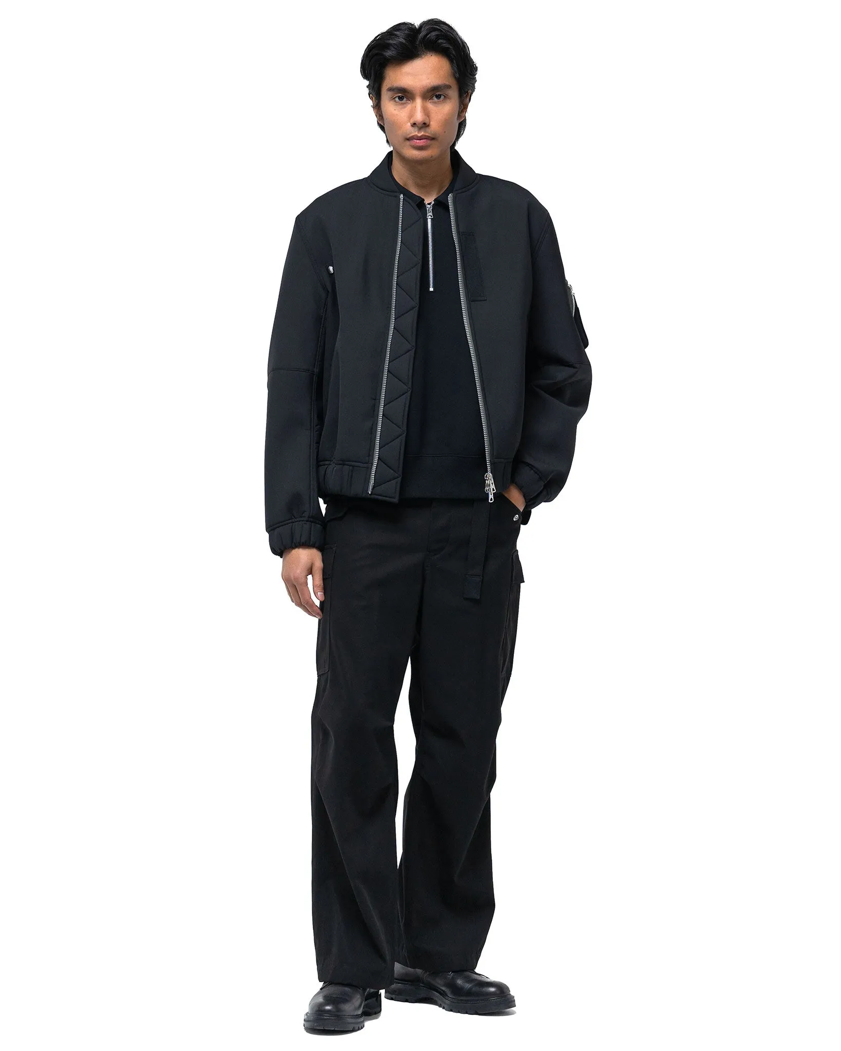 Cotton Twill Pants Black