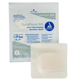 DynaFoam AG Bordered Silver Foam Dressing - 4"x4"