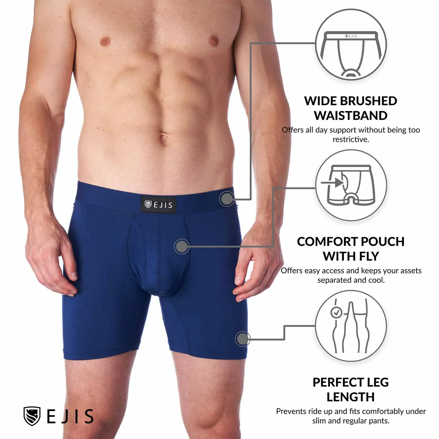 Essential Men's Boxer Briefs with Fly - Black 9-Pack