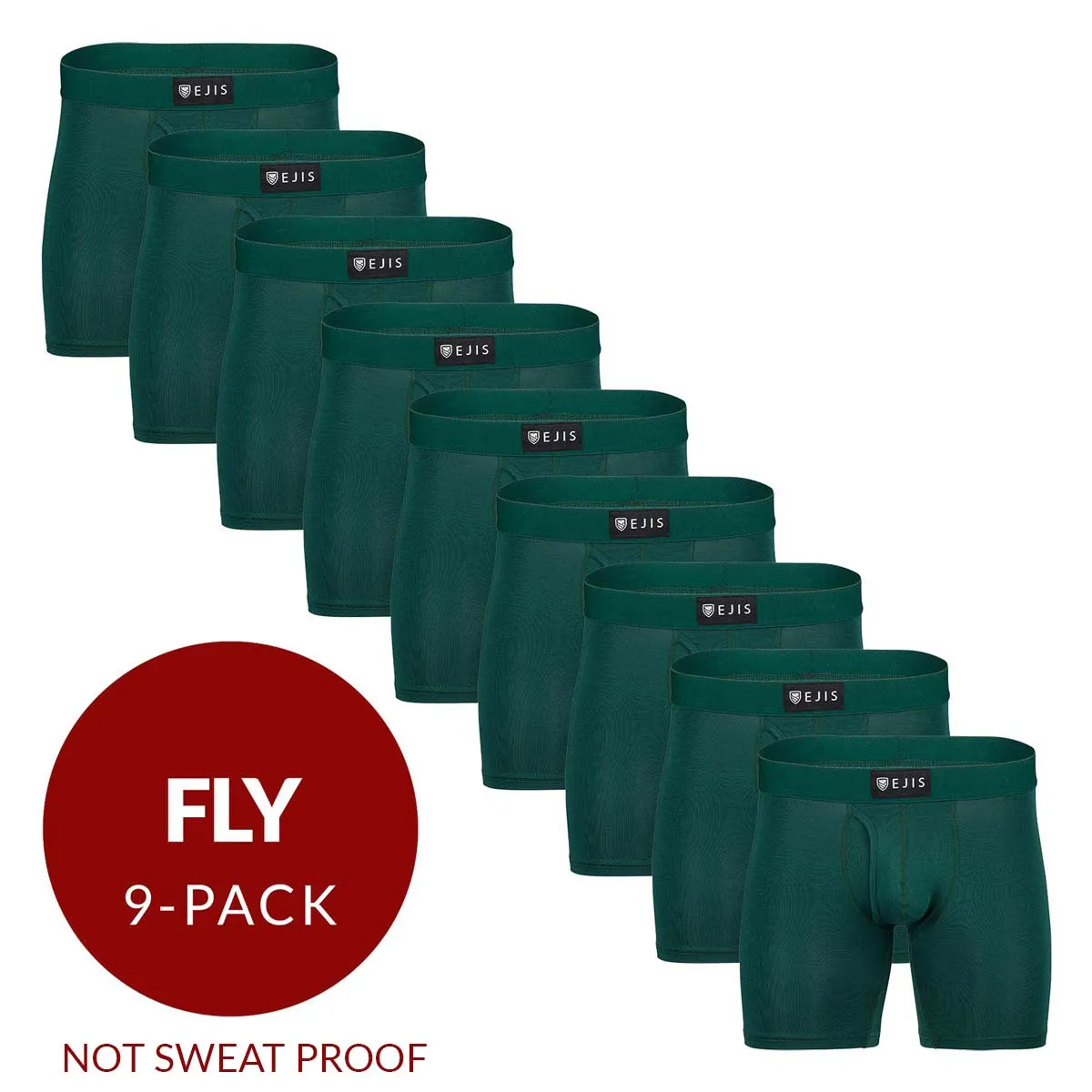 Essential Men's Boxer Briefs with Fly - Green 9-Pack