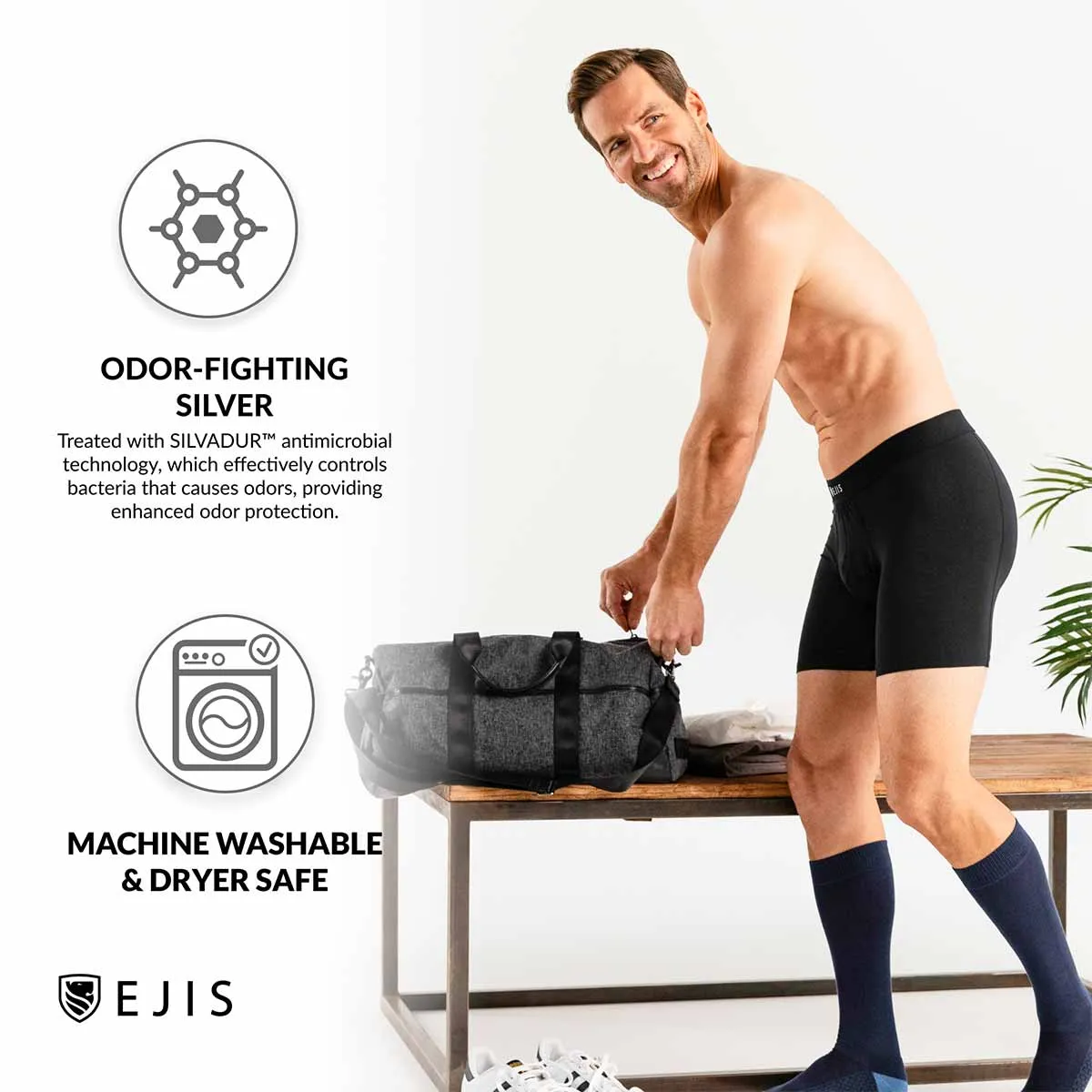 Essential Men's Boxer Briefs with Fly - Navy 9-Pack