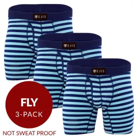 Essential Men's Boxer Briefs with Fly - Stripe 3-Pack