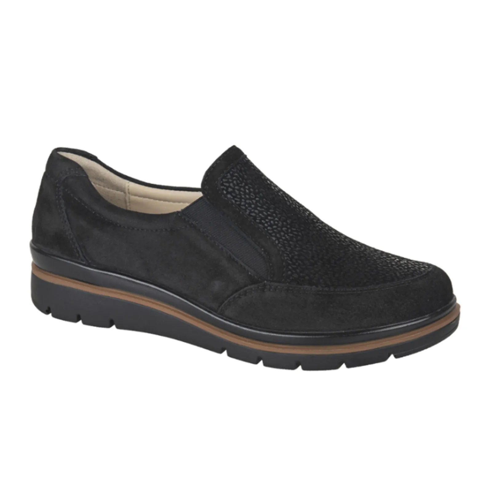 Fidelio Namir Slip On (Women) - Black Nubuck