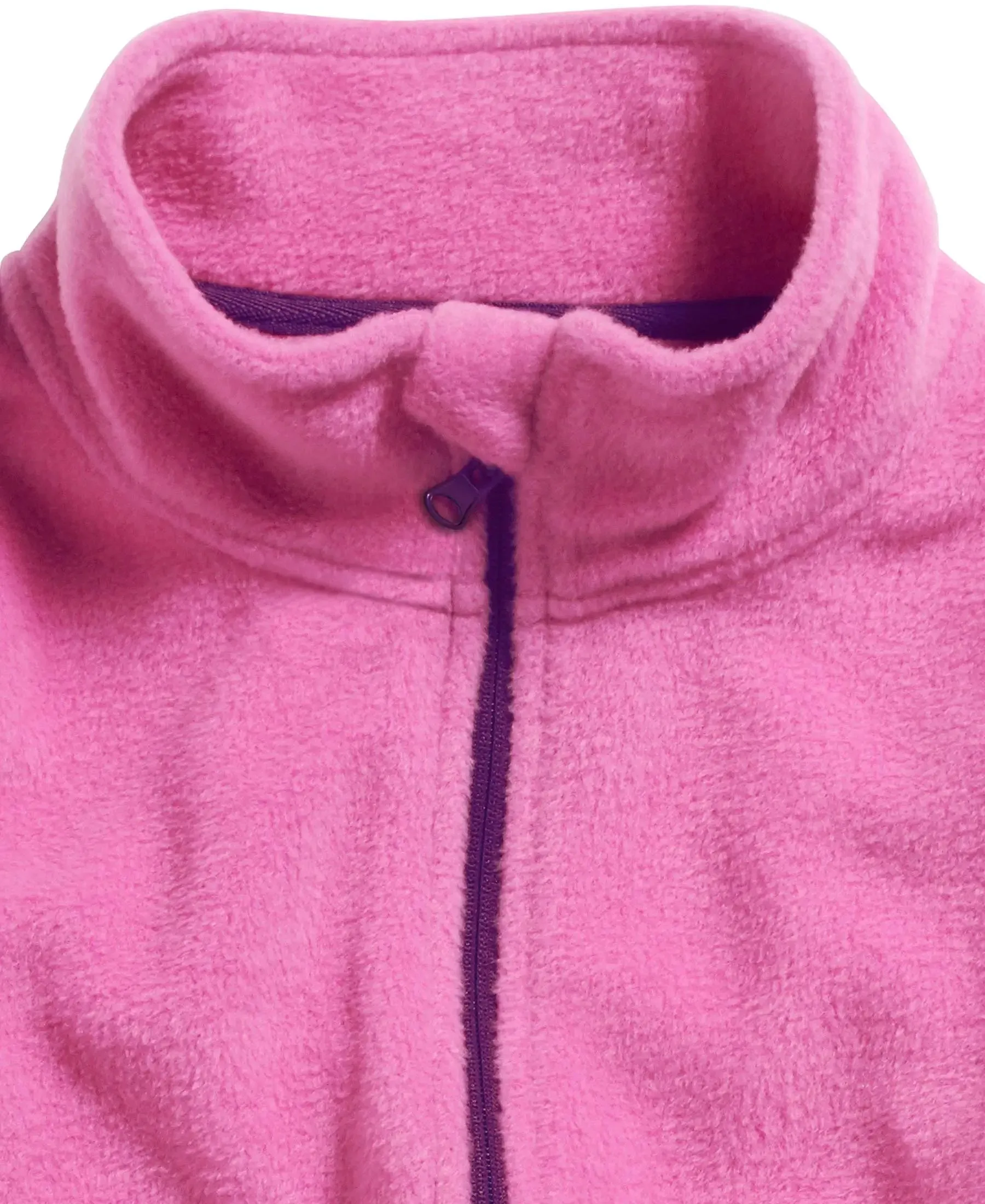 Fleece Jacket: Pink with Contrasting Zipper