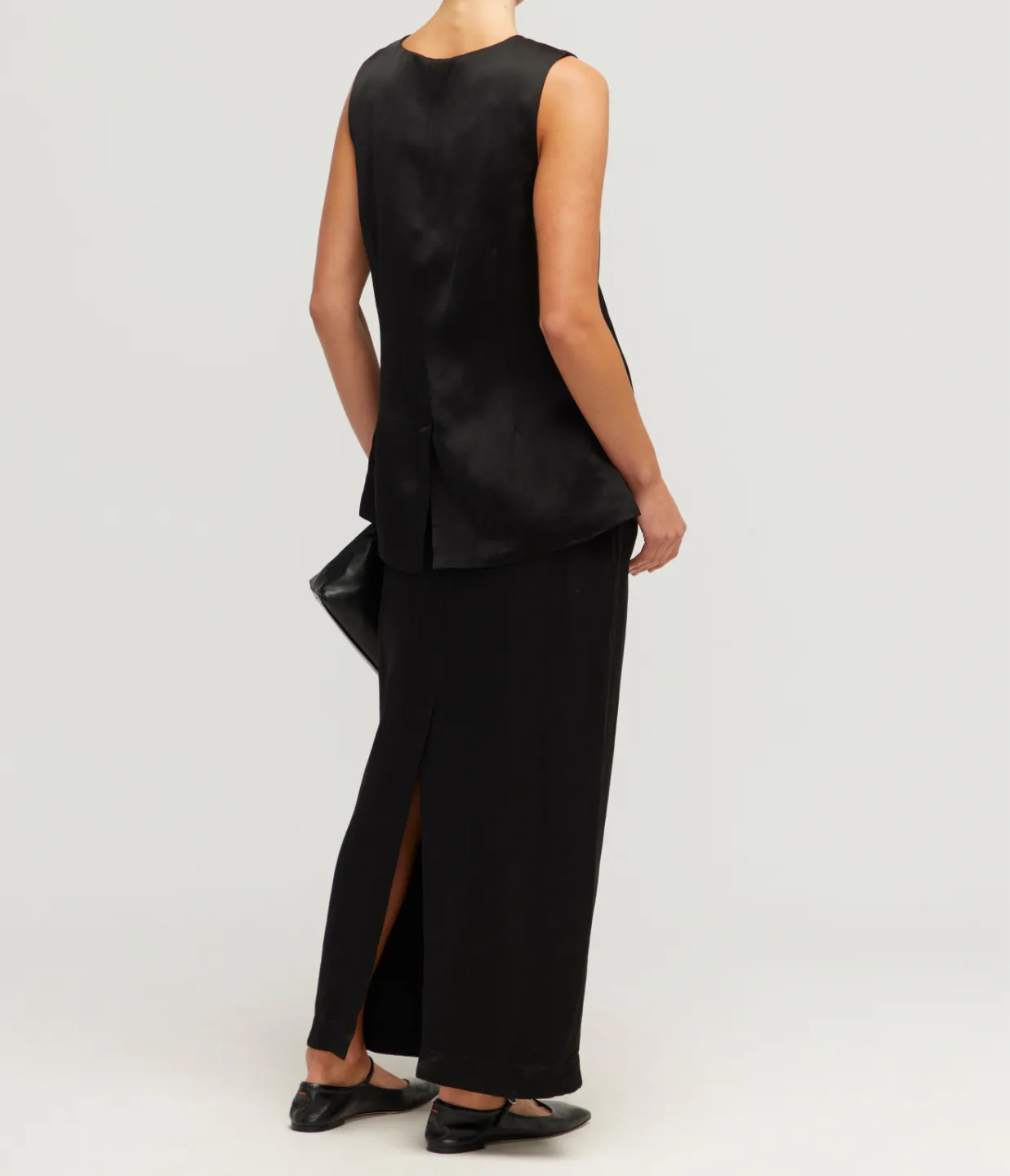 Gigi Asymmetric Vest in Black