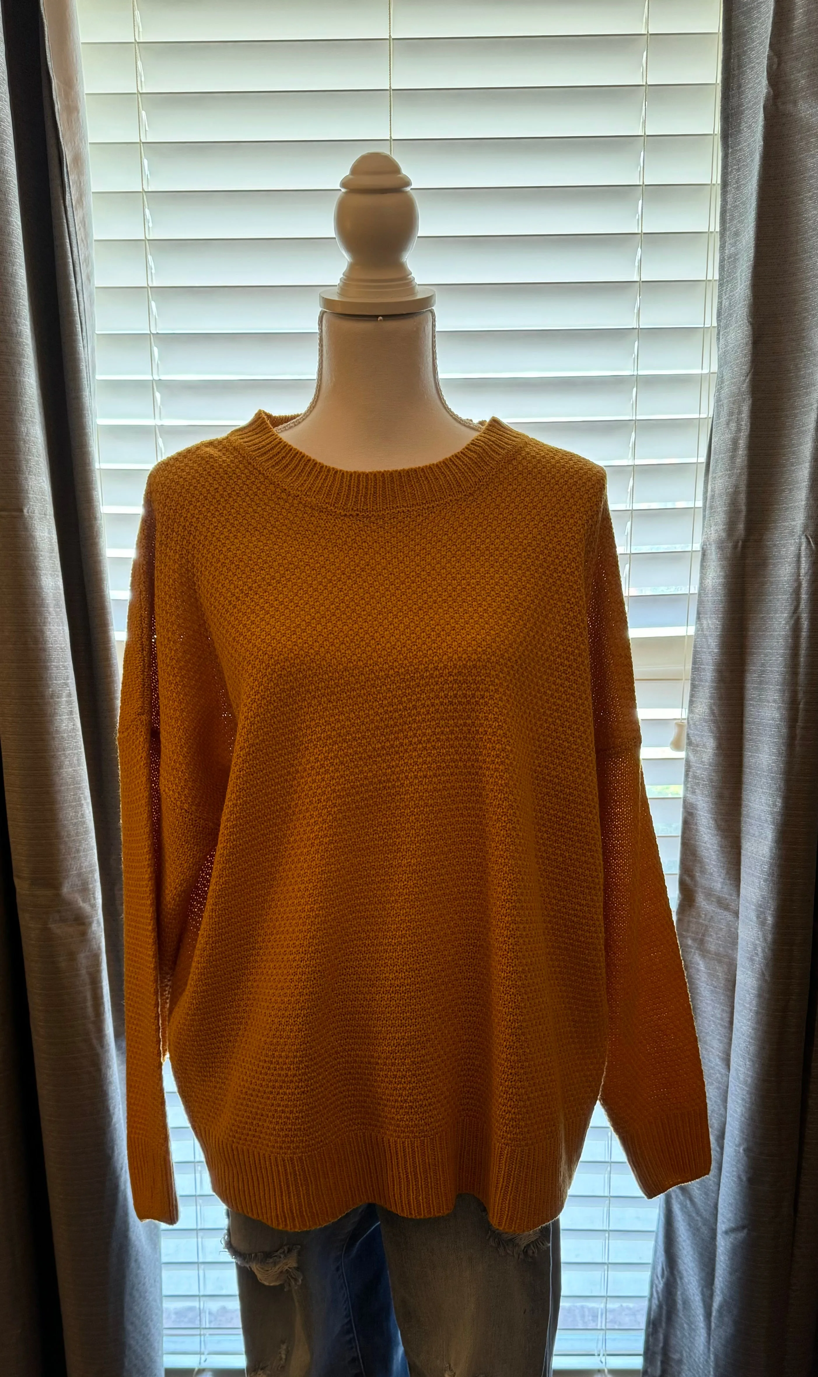 Golden Mustard Round Neck Sweater