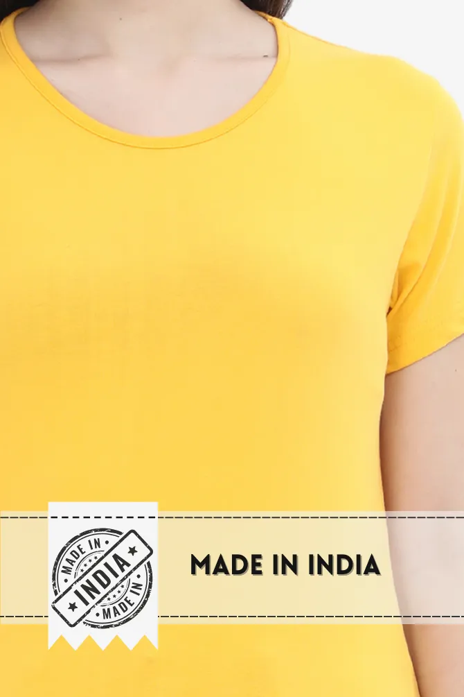 Golden Yellow Scoop Neck T-shirt for women