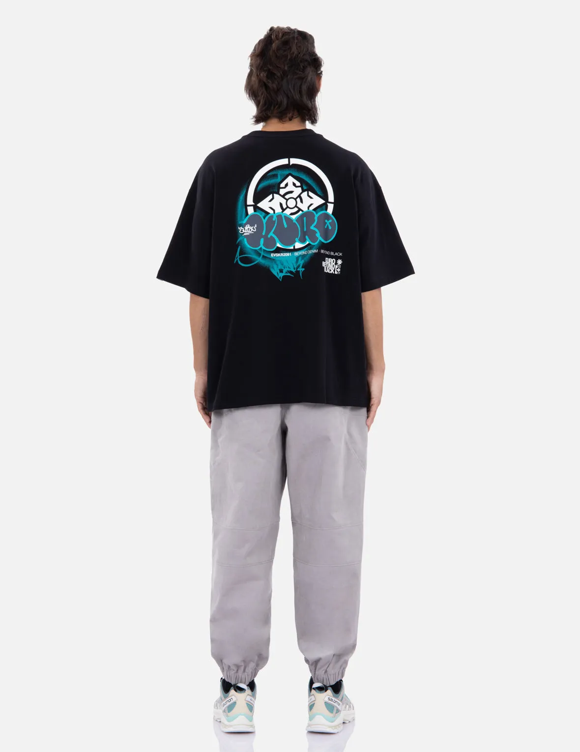 Gradient Slogan Print Corduroy Cargo Pants